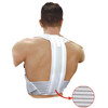 Elastic medical upper back posture corrector, with stiff inserts, with enhanced comfort
