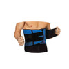 Elastic medical neoprene belt for lumbar spine fixation, with reinforcement bands